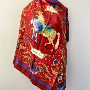 Hermes Red Silk Cheval Turc excellent condition